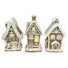 Gerson 7" H B/O Lighted Holiday Gingerbread House Set of 3 view 1