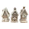 Gerson 7" H B/O Lighted Holiday Gingerbread House Set of 3 view 3