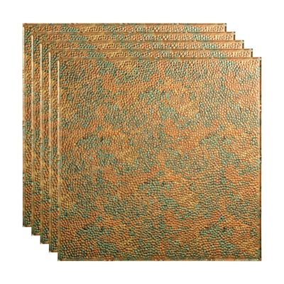 FASDE Border Fill Decorative Vinyl 2ft x 2ft Lay in Ceiling Panel in Copper Fantasy (5 Pack)