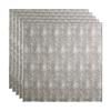 FASDE Border Fill Decorative Vinyl 2ft x 2ft Lay in Ceiling Panel in Crosshatch Silver (5 Pack) view 1