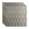 FASDE Square Decorative Vinyl 2ft x 2ft Lay in Ceiling Panel in Crosshatch Silver (5 Pack) view 1