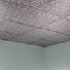 FASDE Square Decorative Vinyl 2ft x 2ft Lay in Ceiling Panel in Crosshatch Silver (5 Pack) view 2
