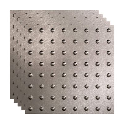 FASDE Dome Decorative Vinyl 2ft x 2ft Lay in Ceiling Panel in Galvanized Steel (5 Pack)