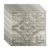 FASDE Traditional Style/Pattern 5 Decorative Vinyl 2ft x 2ft Lay in Ceiling Panel in Crosshatch Silver (5 Pack) view 1
