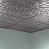 FASDE Traditional Style/Pattern 5 Decorative Vinyl 2ft x 2ft Lay in Ceiling Panel in Crosshatch Silver (5 Pack) view 2