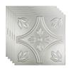 FASDE Traditional Style/Pattern 5 Decorative Vinyl 2ft x 2ft Lay in Ceiling Panel in Brushed Aluminum (5 Pack) view 1