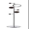 Proman Products Milano Silver Metal Freestanding Coat Rack, Coat Tree with 6 Walnut Color Hooks Included a 7" Mirror for Living Room, Bedroom, Entryway, Office, mudroom view 1