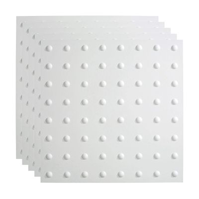 FASDE Dome Decorative Vinyl 2ft x 2ft Lay in Ceiling Panel in Gloss White (5 Pack)