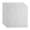FASDE Traditional Style/Pattern 5 Decorative Vinyl 2ft x 2ft Lay in Ceiling Panel in Matte White (5 Pack) view 1