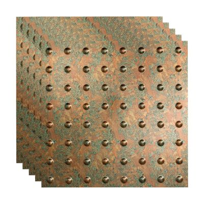FASDE Dome Decorative Vinyl 2ft x 2ft Lay in Ceiling Panel in Copper Fantasy (5 Pack)