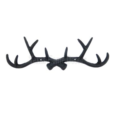 Decor for The Soul Metal Antler Key Hook Cast Iron Towel Hat Coat Rack Hanger Wall Mounted Black