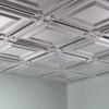FASDE Coffer Decorative Vinyl 2ft x 2ft Lay in Ceiling Panel in Brushed Aluminum (5 Pack) view 2