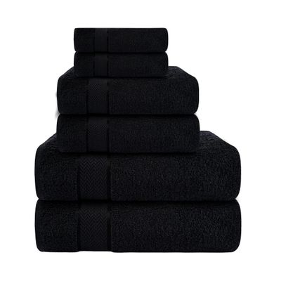 Bath Towels Set-100% Cotton-2 Bath Towels, 2 Hand Towels & 2 Washcloths-Large, Quick Dry, Absorbent, Soft & Plush, Gym, Spa, Hotel, Pool, Shower Towels -6 Piece Luxury Bathroom Towels