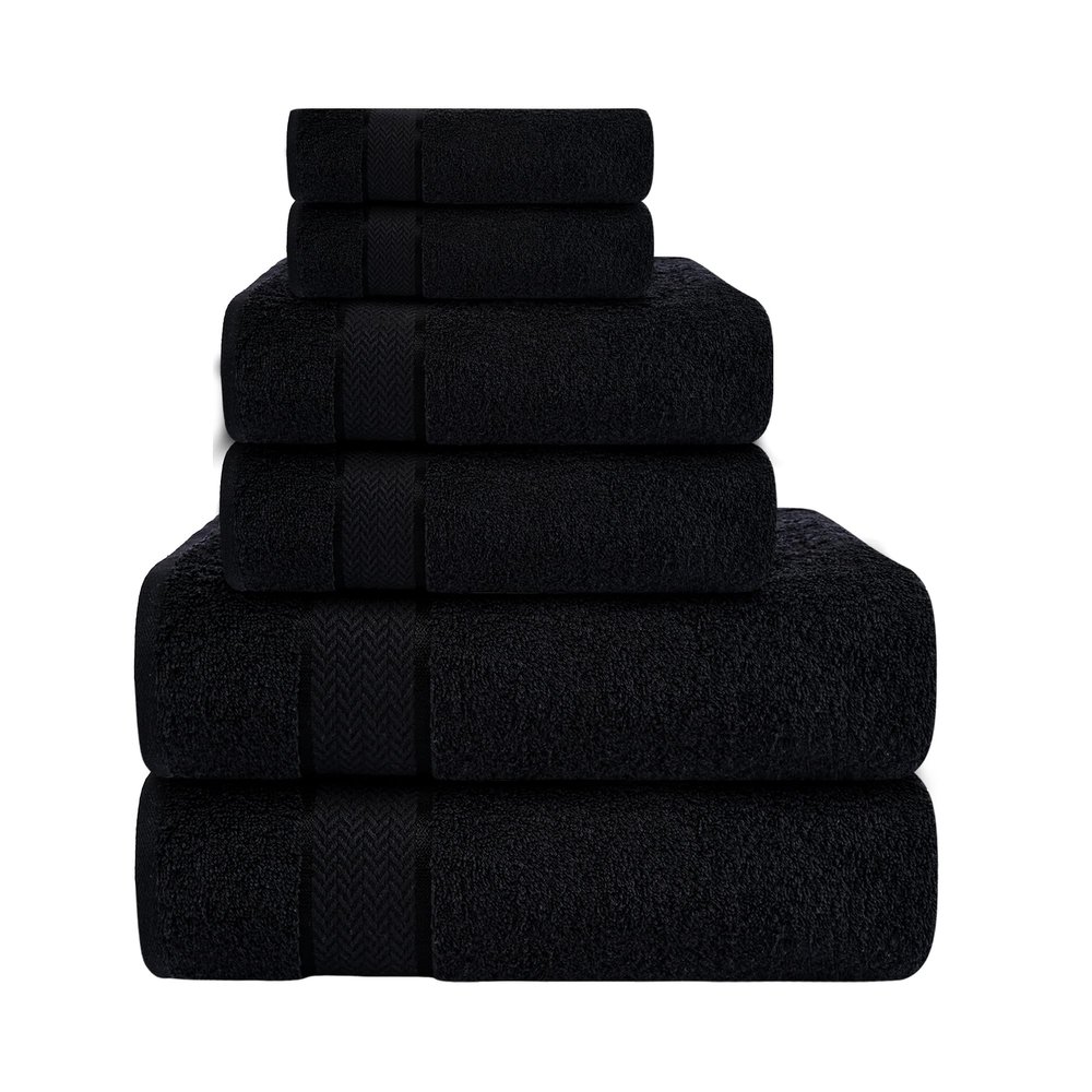 Bath Towels Set-100% Cotton-2 Bath Towels, 2 Hand Towels & 2 Washcloths-Large, Quick Dry, Absorbent, Soft & Plush, Gym, Spa, Hotel, Pool, Shower Towels -6 Piece Luxury Bathroom Towels