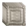 FASDE Coffer Decorative Vinyl 2ft x 2ft Lay in Ceiling Panel in Crosshatch Silver (5 Pack) view 1