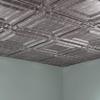 FASDE Coffer Decorative Vinyl 2ft x 2ft Lay in Ceiling Panel in Crosshatch Silver (5 Pack) view 2