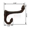 Decor for The Soul 20 Cast Iron Acorn Hooks Double Key Coat Hook Rustic Cast Iron Antique Style view 2