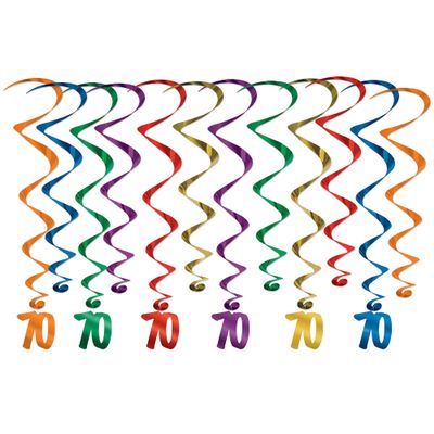 Beistle Multicolor 70" Hanging Swirls (12 Pcs) - 1 Pack