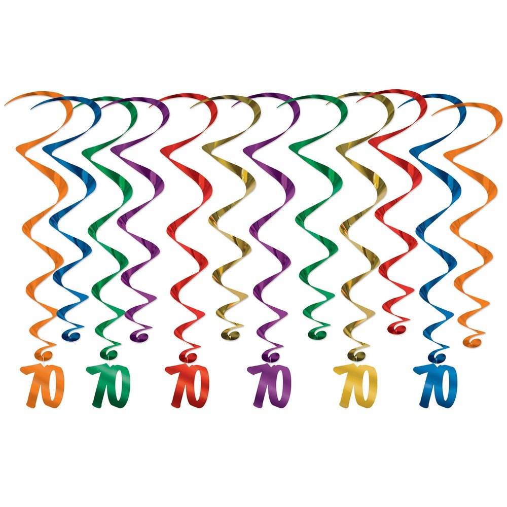 Beistle Multicolor 70" Hanging Swirls (12 Pcs) - 1 Pack