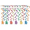 Beistle Multicolor 70" Hanging Swirls (12 Pcs) - 1 Pack view 1