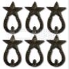 Decor for The Soul 6 Horseshoe Star Cast Iron Key Hooks Coat Rack Towel Hanger Rustic Western 6" view 1