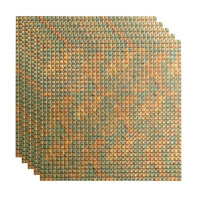 FASDE Square Decorative Vinyl 2ft x 2ft Lay in Ceiling Panel in Copper Fantasy (5 Pack)