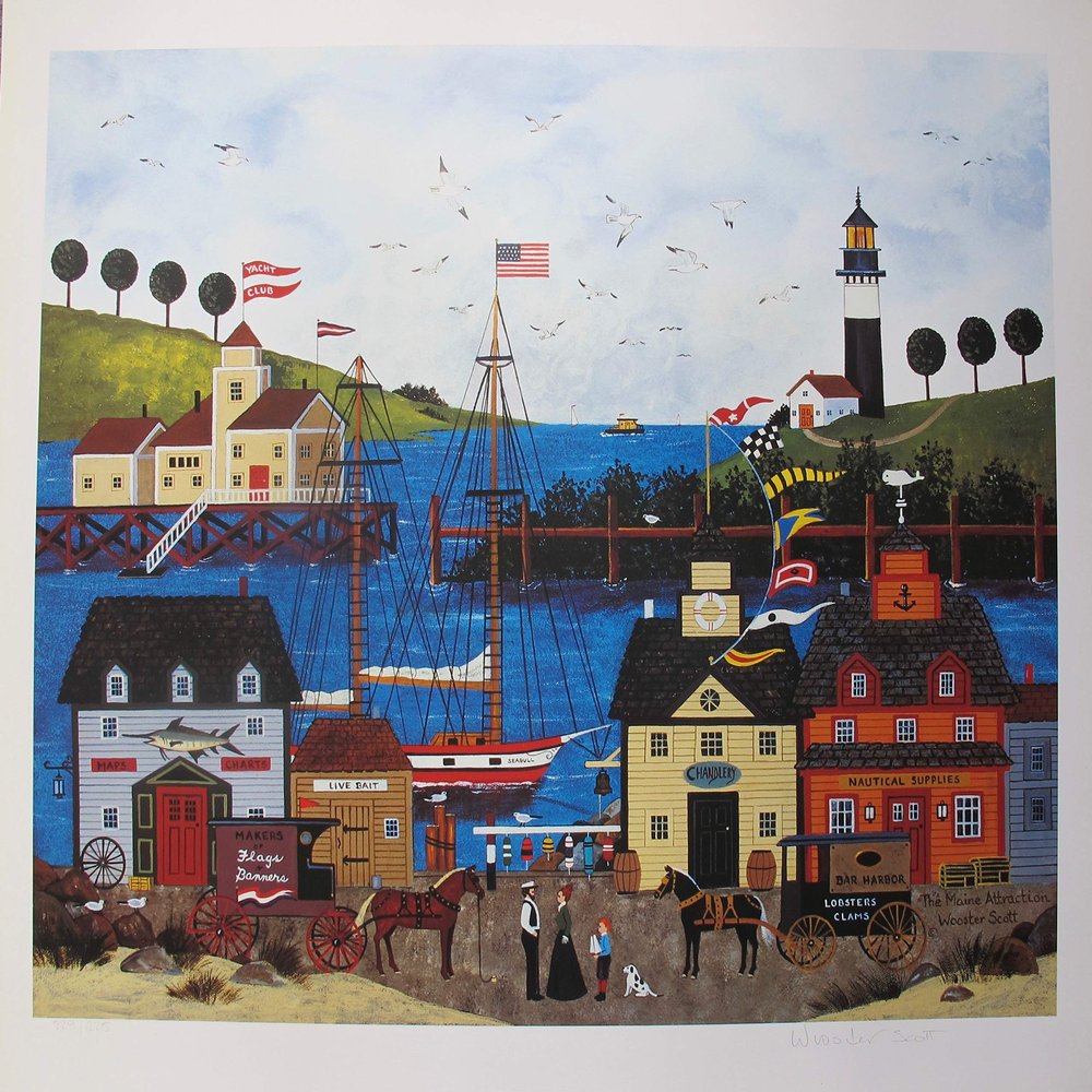 Jane Wooster Scott THE MAINE ATTRACTION Hand Signed Limited Edition Lithograph