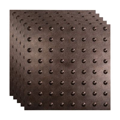 FASDE Dome Decorative Vinyl 2ft x 2ft Lay in Ceiling Panel in Smoked Pewter (5 Pack)
