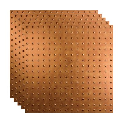 FASDE Minidome Decorative Vinyl 2ft x 2ft Lay in Ceiling Panel in Antique Bronze (5 Pack)