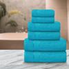 Bath Towels Set-100% Cotton- 2 Bath, 2 Hand & 2 Washcloths- Large, Thick, Fluffy, Absorbent, Quick Dry, Soft, Plush -Gift, Pool, Hotel, Gym Towel -6 Piece Luxury Bathroom Towels -Aqua Blue / Turquoise view 3