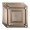 FASDE Coffer Decorative Vinyl 2ft x 2ft Lay in Ceiling Panel in Brushed Nickel (5 Pack) view 1