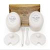 Rae Dunn by Magenta HOLD KEEP 5 Piece Ceramic LL Condiment Pots Container Jars Set With Lids Serving Spoons & Wood Tray 2020 Limited Edition view 3