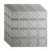 FASDE Traditional Style/Pattern 10 Decorative Vinyl 2ft x 2ft Lay in Ceiling Panel in Argent Silver (5 Pack) view 1