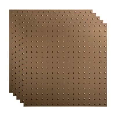 FASDE Minidome Decorative Vinyl 2ft x 2ft Lay in Ceiling Panel in Argent Bronze (5 Pack)