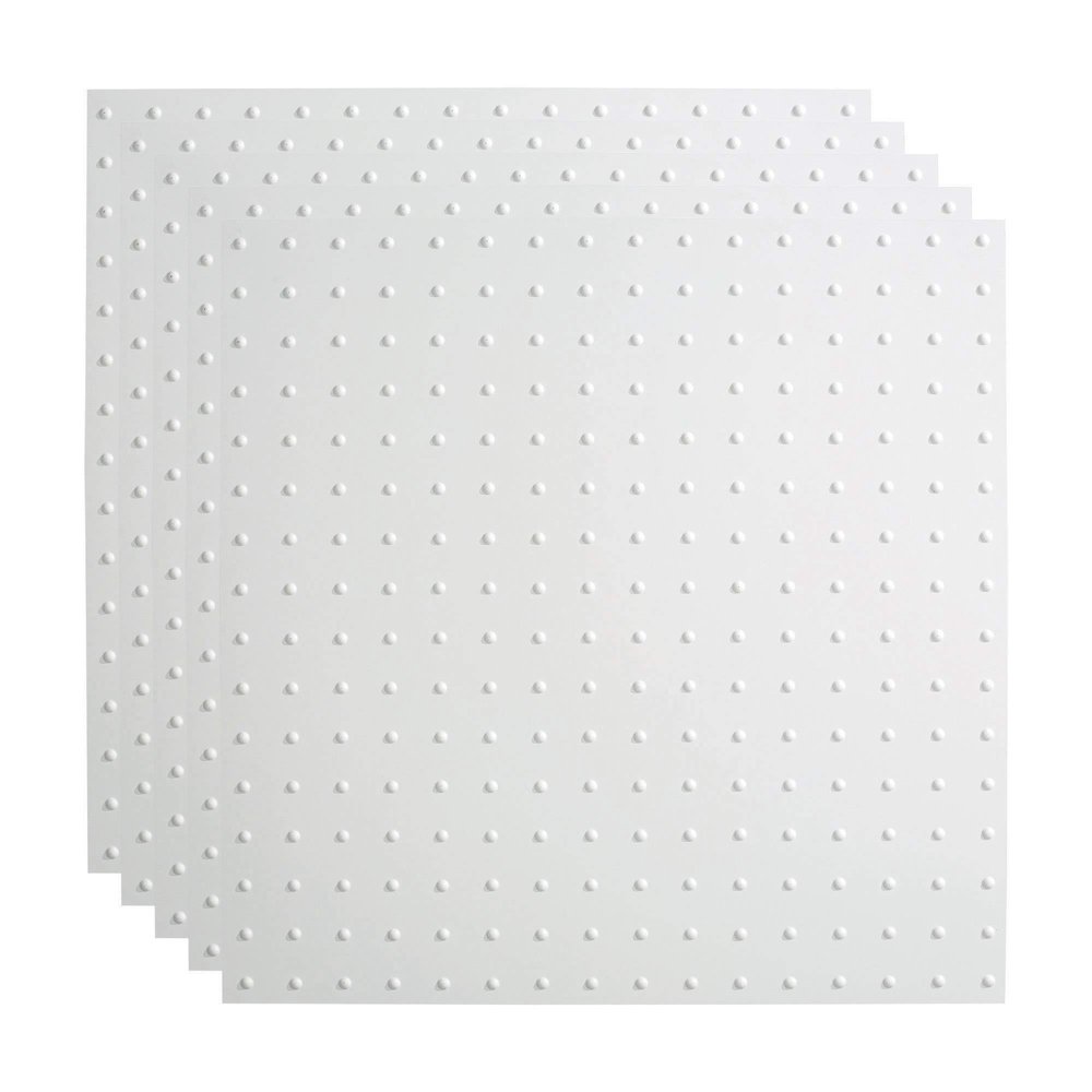 FASDE Minidome Decorative Vinyl 2ft x 2ft Lay in Ceiling Panel in Matte White (5 Pack)