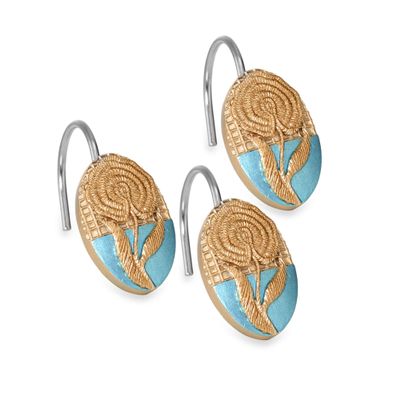 Popular Bath Ombre Rose Design Shower Hooks, Blue