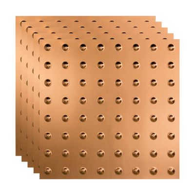 FASDE Dome Decorative Vinyl 2ft x 2ft Lay in Ceiling Panel in Polished Copper (5 Pack)