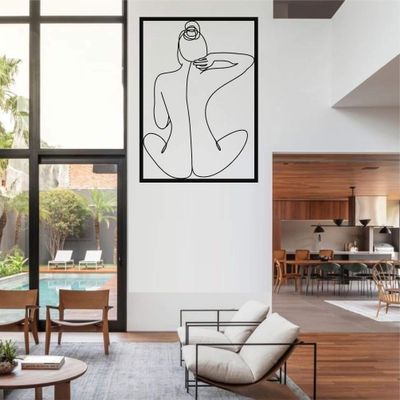 Beauty Minimalist Wall Art, Metal Wall Decor, Metal Wall Hangings, Home Bedroom Decoration, Woman Silhouette (25"W x 35"H / 64x90 cm)