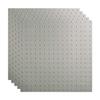 FASDE Minidome Decorative Vinyl 2ft x 2ft Lay in Ceiling Panel in Argent Silver (5 Pack) view 1