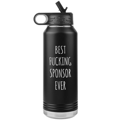 Cute But Rude Worlds Best Sponsor Ever Water Bottle Funny AA Gifts for Sponsors Sobriety Gift for Men & Women Soberversary for Sponsor Insulated 32oz BPA Free