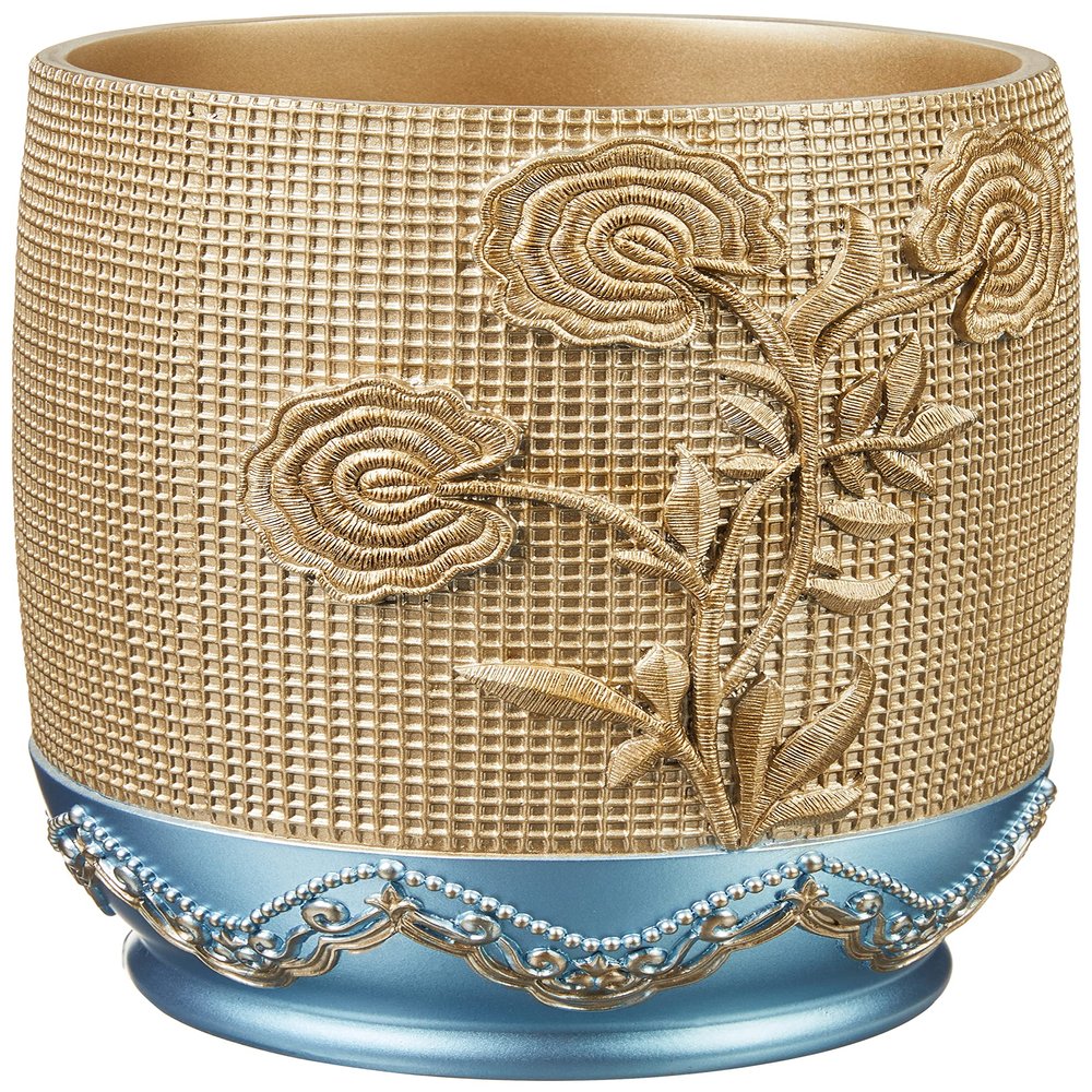 Popular Bath Ombre Rose Design Waste Basket, Blue