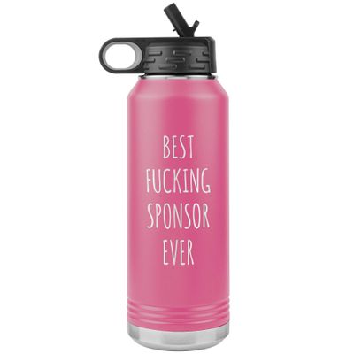 Cute But Rude Worlds Best Sponsor Ever Water Bottle Funny AA Gifts for Sponsors Sobriety Gift for Men & Women Soberversary for Sponsor Insulated 32oz BPA Free