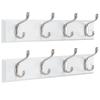 AMADA HOMEFURNISHING Coat Rack Wall Mount 2 Pack, Coat Hooks Wall Hooks Coat Hangers for Wall, Hat Racks Hooks for Hanging Coats Wall Mounted, 15.7" L x 2.8" W x 0.6" H, White view 1