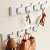 AMADA HOMEFURNISHING Coat Rack Wall Mount 2 Pack, Coat Hooks Wall Hooks Coat Hangers for Wall, Hat Racks Hooks for Hanging Coats Wall Mounted, 15.7" L x 2.8" W x 0.6" H, White view 2