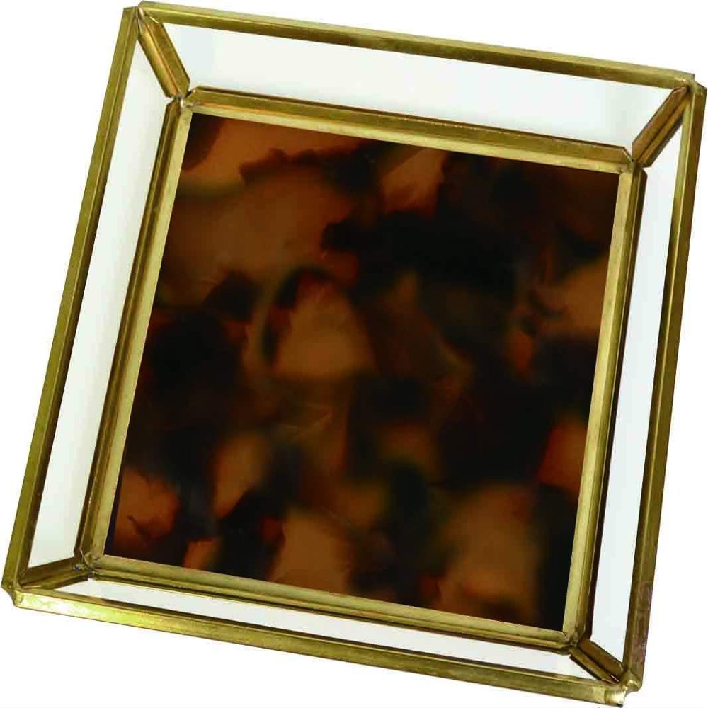K Japan AM 165255 Curlette Glass Tray SQ H13 x W13 x D2 cm