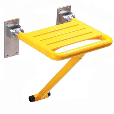 HYCH-Bathroom Wall Folding Seat, Easy to Install Anti-Static Strong Carrying Capacity Bathroom/Corridor Auxiliary Simple Stool,2 Colours,Yellow