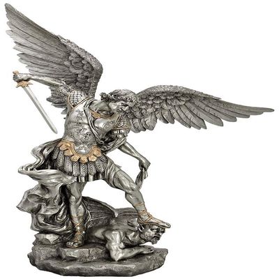 CatholicStore 29" Saint Michael Statue, Pewter Finish Veronese Resin
