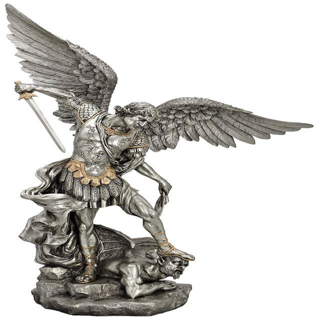 CatholicStore 29" Saint Michael Statue, Pewter Finish Veronese Resin
