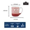 10 Strawberry Street Embossed Reindeer Ceramic Mug, Set of 4 (Red), S4MUG-XMAS view 3