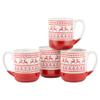 10 Strawberry Street Embossed Reindeer Ceramic Mug, Set of 4 (Red), S4MUG-XMAS view 4